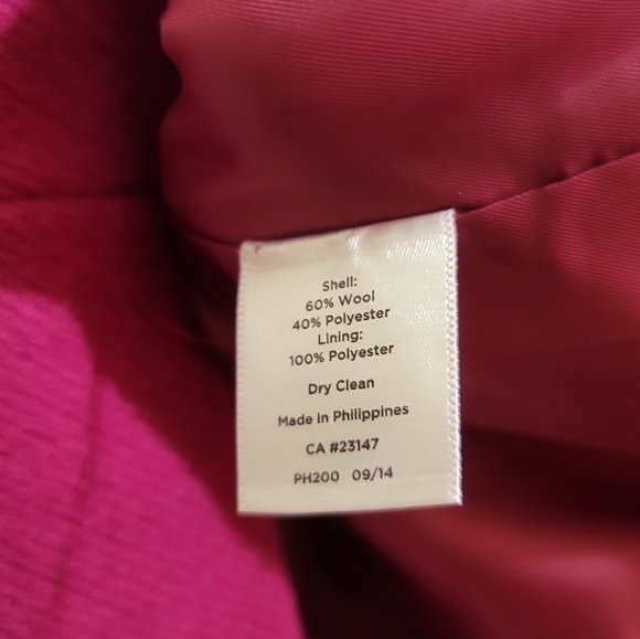 Talbots Wool Blend Waistcoat in Festive Fuschia 12 Zip Button Front Pockets - Picture 4 of 8